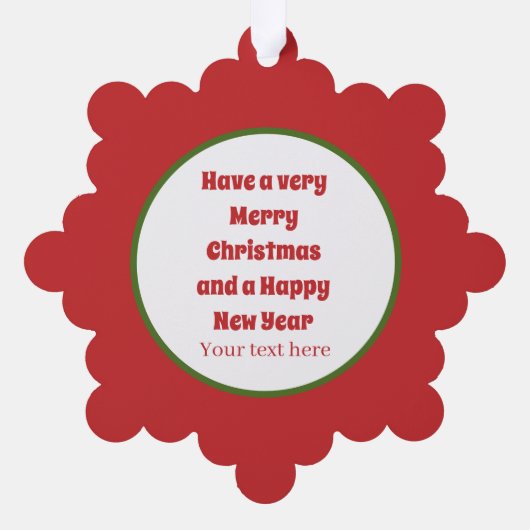 Retro-Jahrgang Weihnachtsglocken fügen Text Ornament Karte (Rückseite)