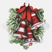 Retro-Jahrgang Weihnachtsglocken fügen Text Ornament Karte (Vorderseite)