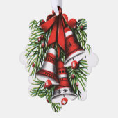 Retro-Jahrgang Weihnachtsglocken fügen Text Ornament Karte (Linke Ecke)