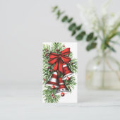 Retro-Jahrgang Weihnachtsglocken hinzufügen Inform Visitenkarte (Stehend Vorderseite)