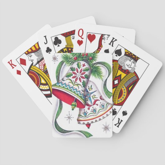 Retro-Jahrgang Weihnachtsglocken Spielkarten (Rückseite)