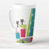 Retro-Jahrgang Weihnachtskatzen Urlaub Milchtasse (Linke Ecke)