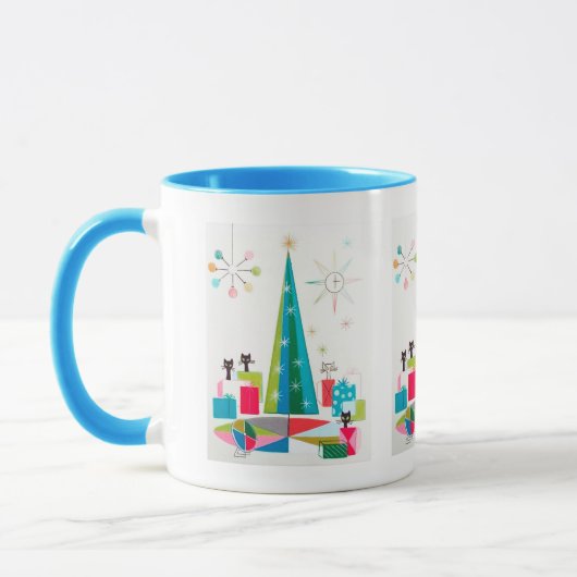 Retro-Jahrgang Weihnachtskatzen Urlaub Tasse (Links)