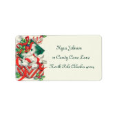 Retro-Jahrgang Weihnachtskatzenfest Adressaufkleber (Vorne)