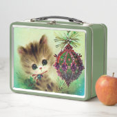 Retro-Jahrgang Weihnachtskatzenfest Metall Brotdose (Beispiel)