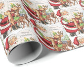 Retro-Jahrgang Weihnachtskatzenjause gekachelt Geschenkpapier (Rolleneckpunkt)