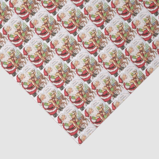 Retro-Jahrgang Weihnachtskatzenjause gekachelt Seidenpapier (Ausschnitt)