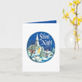 Retro-Jahrgang Weihnachtskirche Urlaub Karte (Gelbe Blume)