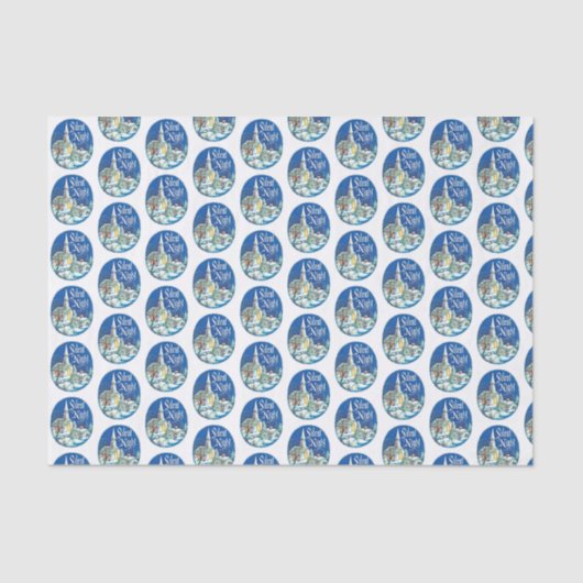 Retro-Jahrgang Weihnachtskirche Urlaub Seidenpapier (Vorderseite)