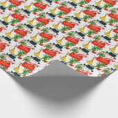 Retro-Jahrgang Weihnachtsschneemann elf gekachelte Geschenkpapier (Ecke)