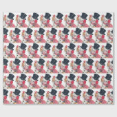 Retro-Jahrgang Weihnachtsschneemann gekacheltes Pa Geschenkpapier (Flach)