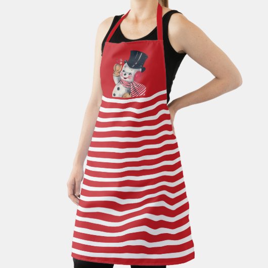 Retro-Jahrgang Weihnachtsschneemann Holiday Schürze (InSitu)