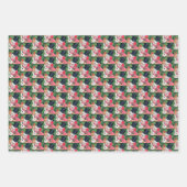 Retro-Jahrgang Weihnachtsschneemänner Urlaub Geschenkpapier Set (Vorderseite)