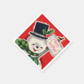 Retro-Jahrgang Weihnachtsschneezeit Serviette (Ecke)