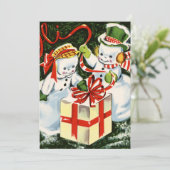 Retro-Jahrgang Weihnachtsweihnachtsknecht Feiertagskarte (Stehend Vorderseite)