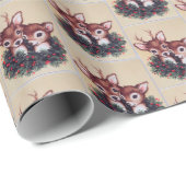 Retro-Jahrgang Weihnachtswildkachel Holiday Geschenkpapier (Rolleneckpunkt)