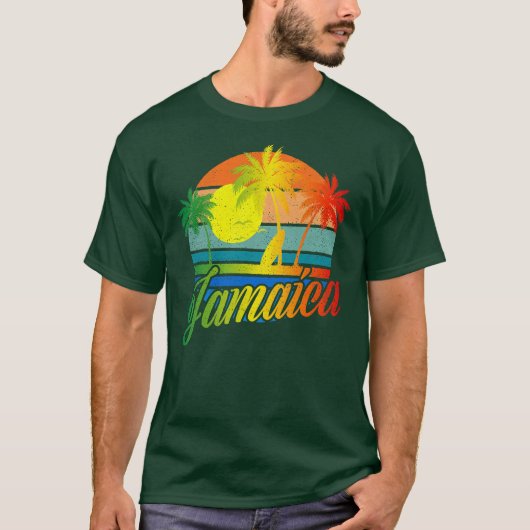 Retro Jamaica Sommerstrand Urlaub für Männer Fraue T-Shirt (Vorderseite)
