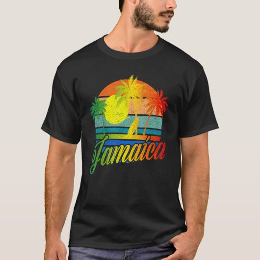 Retro Jamaica Sommerstrand Urlaub für Männer Fraue T-Shirt (Vorderseite)