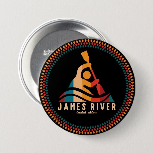 Retro James River Kayaking Button (Vorne & Hinten)