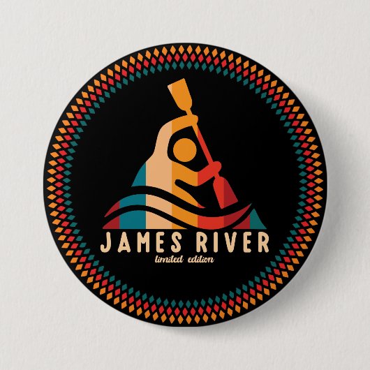 Retro James River Kayaking Button (Vorderseite)