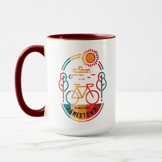 Retro Jamestown Wanderweg Tasse (Links)