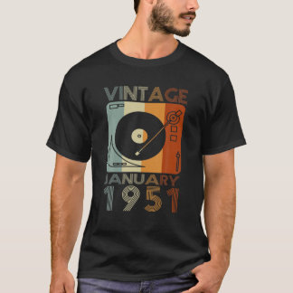 Retro Januar 1951 T 71St Geburtstagsgeschenk 71 Ja T-Shirt