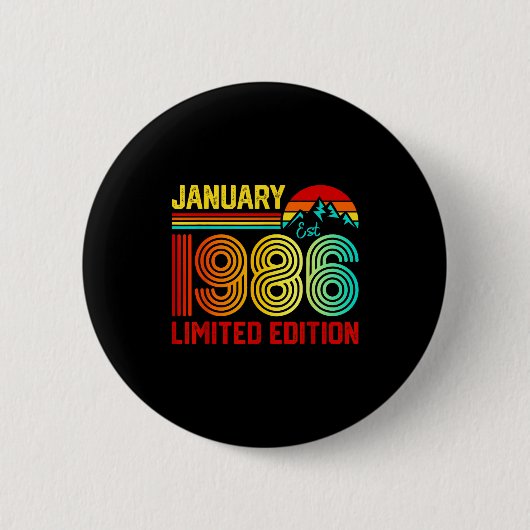 Retro January 1986 Limited Edition 40-year-old 40t Button (Vorderseite)