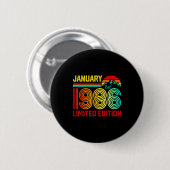 Retro January 1986 Limited Edition 40-year-old 40t Button (Vorne & Hinten)