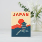 Retro-Japan-Reise Kunst Pagode Tempel Postkarte (Stehend Vorderseite)