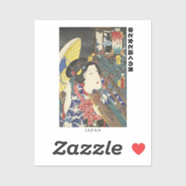 "Retro Japan – Ukiyo-e Art with Authentic Text" Aufkleber