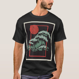 Retro Japan Wave Woodblock Japanische Kunst T-Shirt