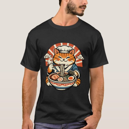 Retro Japanese Cat Ramen Shirt (Vorderseite)