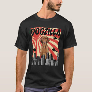 Retro Japanisch Dogzilla Vizsla T-Shirt