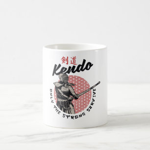 Retro Japanisch Kendo - Nur das starke Überleben Kaffeetasse