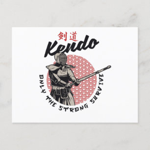 Retro Japanisch Kendo - Nur das starke Überleben Postkarte
