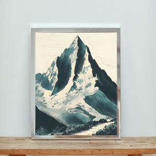 Retro Japanische Bergwelt Fotodruck