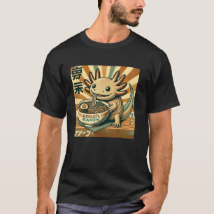Retro japanische Kunst Wildtier Nudelliebhaber Axo T-Shirt