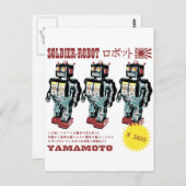 Retro Japanische Spielzeugroboterwerbung Postkarte (Vorne/Hinten)
