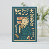 Retro japanischer Drache Dankeskarte (Stehend Vorderseite)