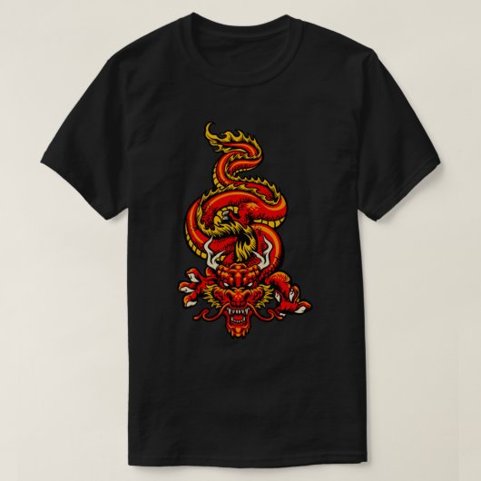 Retro japanischer Drache T-Shirt (Design vorne)