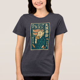 Retro japanischer Drache Tri-Blend Shirt