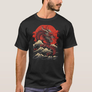 Retro Japanischer Dragon Cool Classic Art mit 80er T-Shirt