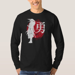 Retro Japanischer Krieger Samurai Japan Schreiben  T-Shirt