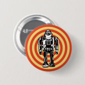 Retro japanischer Roboter Button (Vorne & Hinten)