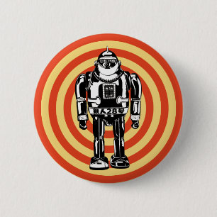 Retro japanischer Roboter Button