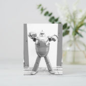 Retro Japanischer Roboter Postkarte (Stehend Vorderseite)