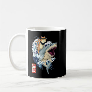 Retro japanischer Samurai Katzen Hai Vintage Kanag Kaffeetasse