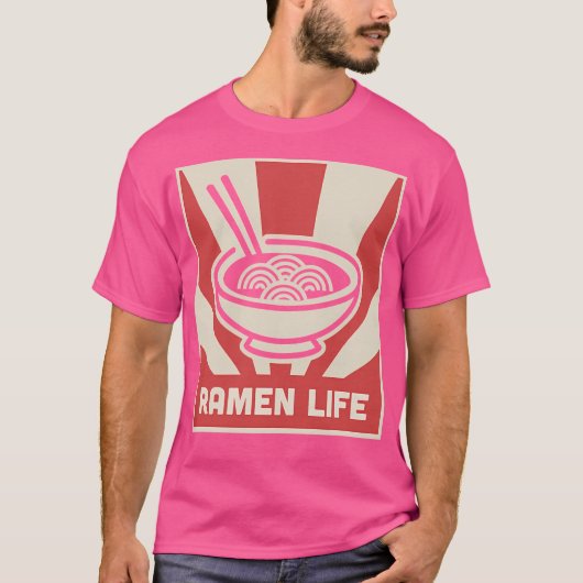 Retro japanischer Stil Ramen Life Poster T-Shirt (Vorderseite)