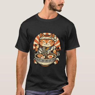 Retro-Japanisches Katze-Ramen-Shirt – Vintage-Stil T-Shirt