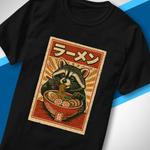 Retro-Japanisches-Nahrungsmittel-Kunst-Waschbär is T-Shirt